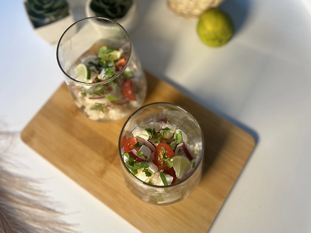 Deux vérines avec du ceviche