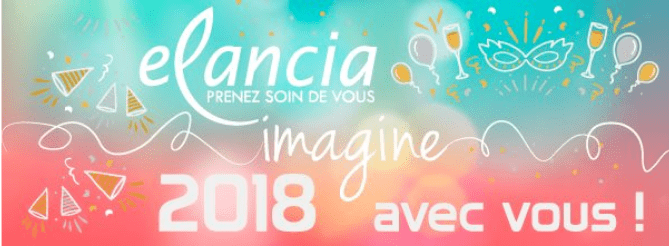 "Ancienne photo vintage Elancia : décoration célébrant la bonne année 2018 en club."